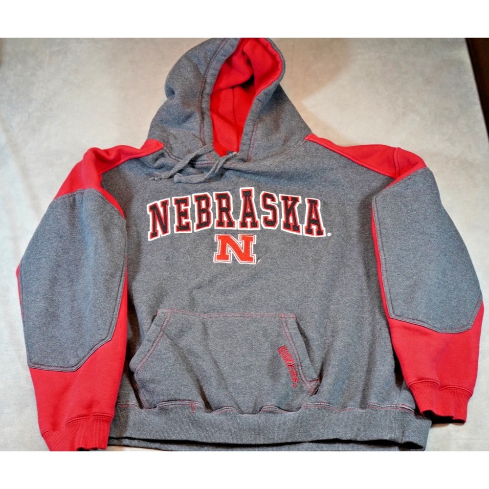 Nebraska Cornhuskers Pullover Hoodie Mens Gray 2XL Heavy NCAA Football Colosseum